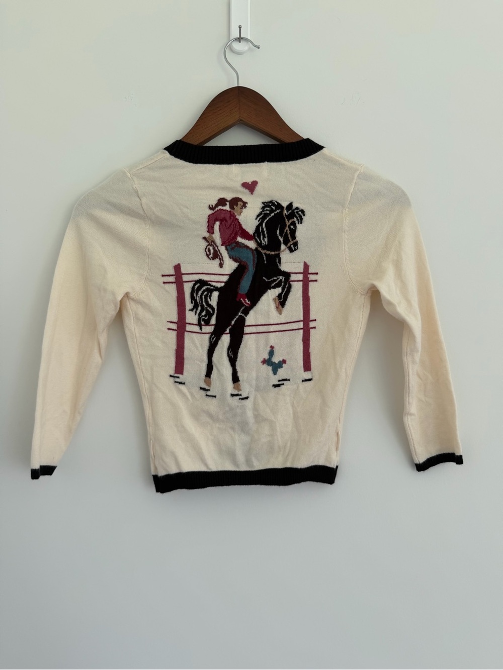 Unique Vintage Cream & Cowgirl Cardigan Size XS/S